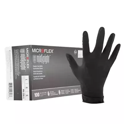 Microflex MK-296-XL-CASE Black Nitrile Powder Free Gloves (XL) • $111.77