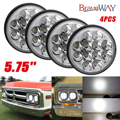 4PCS 5.75  5-3/4  Round LED Headlights For GMC C15/C1500 1961-1972 Pickup C2500 • $64.99