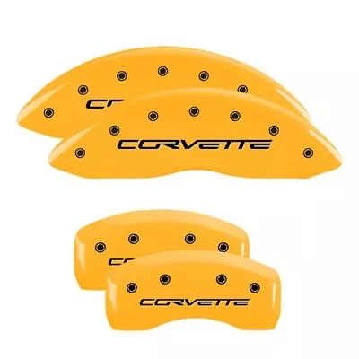 MGP Caliper Covers Set Of 4 Yellow Finish Black Corvette (C6) • $289