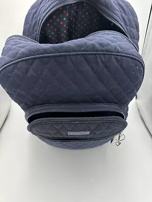 Vera Bradley Blue Quilted Backpack | Multicolor Polka Dot Interior Diaper Bag • $34.99