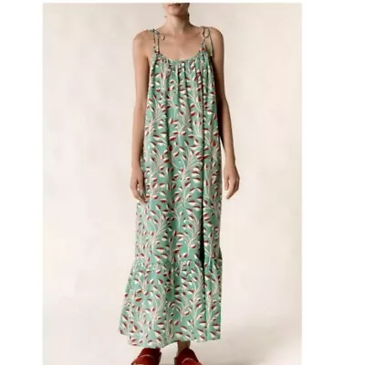 NWT Vanessa Bruno Cotton Floral Maxi Midi Dress Sundress Size M Beach Coverup • $195