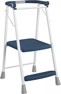 2-Step Kitchen Stepper™ Adult Folding Step Stool Kids Folding Helper (Steel/Res • $77.97