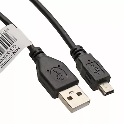1.8m USB Hi-Speed A To Mini-B Charging Sat Nav/Cam Cable Power Data Lead 24 AWG • £2.93