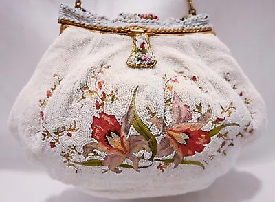 Vintage French Cloisonné Purse Glass Beaded Purse-made In France 1930s-1940 • $112.50