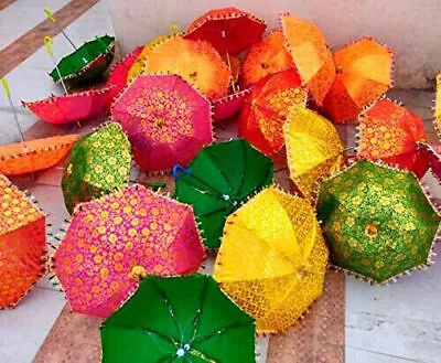 30 PC Indian Handmade Beautiful Embroidery Vintage Patio Umbrella • $229.06