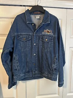 Walt Disney World Jean Jacket Adult Large L  2001 Mickey Mouse Embroidered Denim • $29.69