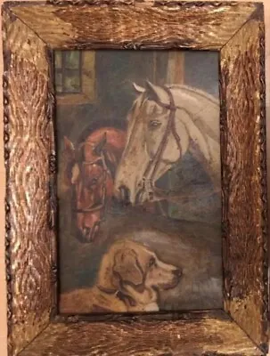 Horse Original Oil Painting Vintage On Board Vintage Animal SIGNED • £85