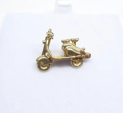 £158 • Buy 9ct Gold Charm Moped Scooter Twin Seat Vintage Dangle Traditional Gift Box