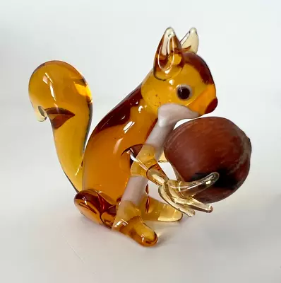 Murano Glass Handcrafted Unique Art Lovely Big Size Squirrel Figurine Size 2 • $29.90