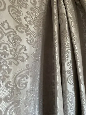 Eyelet Headed Curtains MTM Neutral Taupe Damask Style  • £99