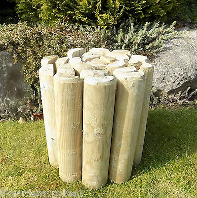 Log Roll Garden Border Timber Path Edging Wooden Grass Edge  9  (225mm) High  • £10.78