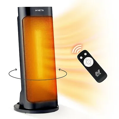 NETTA PTC Portable Heating Ceramic Tower With Remote Control Black - 2000W  • £59.99