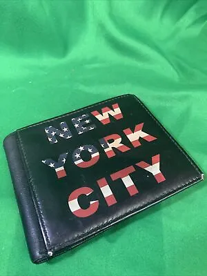 Mustard 'New York City' Men's Black Leather Folding Wallet • £11.99