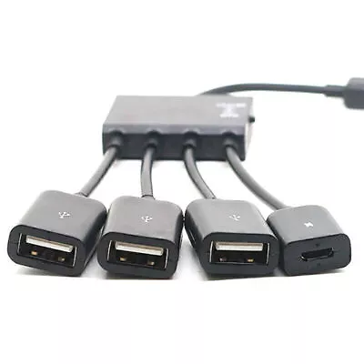 4 In 1 Micro USB Splitter HUB Multi-Port USB 2.0 OTG Host Adapter Charging Cable • $3.80