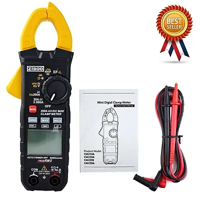 ZIBOO UT210E Clamp Meter Digital Multimeter Handheld RMS AC/DC Mini Resistanc • $25.99