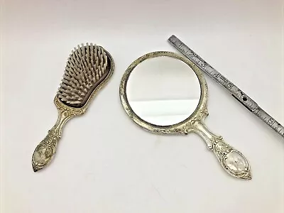 Vintage Silver Toned Dresser Set Mirror And Brush • $13.96