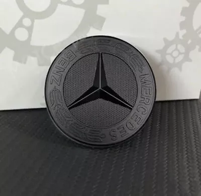 For Mercedes Benz Matte Black Bonnet Flat Badge Emblem 57 Mm A B CE S Class UK • £7.69