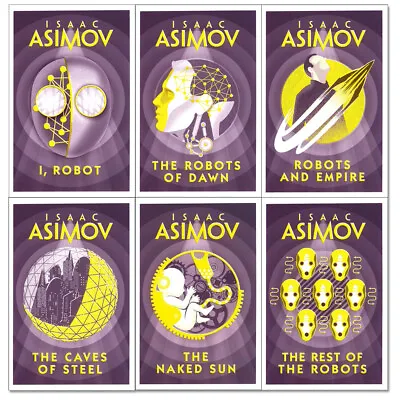 Isaac Asimov Robot Series 6 Books Collection Set (I Robot The Robots Of Dawn  • £18.05