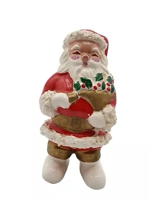 Vintage Ceramic Spaghetti Trim Santa Claus Christmas Figure 4  Napco? Figurine  • $12.99