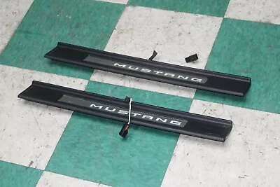 15-21 MUSTANG Coupe Black OEM Illuminated Door Sill Trim Panel Pair 2x Factory • $77.99