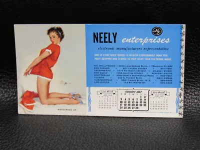 Pinup Girl Calendar Ink Blotter Elvgren Neely Enterprises February 1963 • $12.95