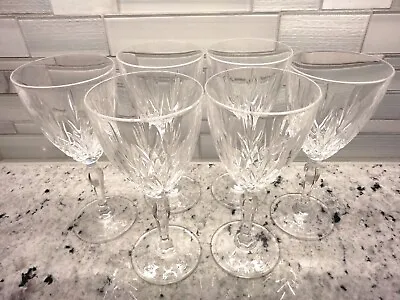 Crystal Wine/Water Glasses “Lucia” By Oneida  Set Of 6 Crystal Goblets Vintage • $55