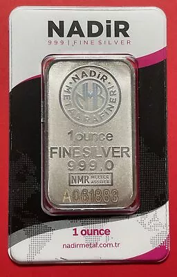 1 Oz .999 Fine Silver Nadir Metal Refinery NMR Bar In Assay • $36.80