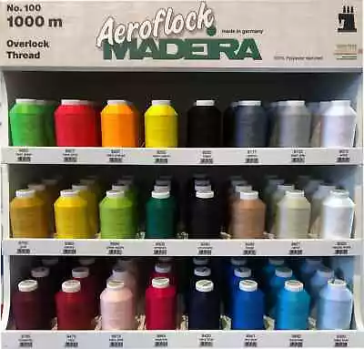 Aeroflock Madeira Overlock Thread 1000m Per Cone Spool Sewing Machine Craft • £6.45