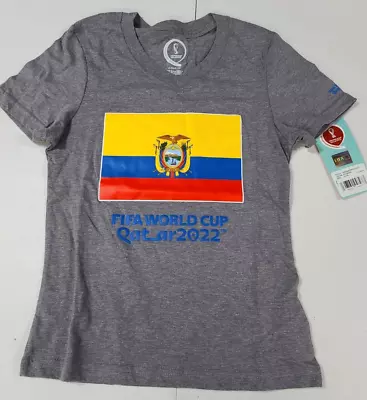 NEW Ecuador FIFA World Cup 2022 Tshirt Youth Kids Small 7-8 Gray Qatar Official • $14.99