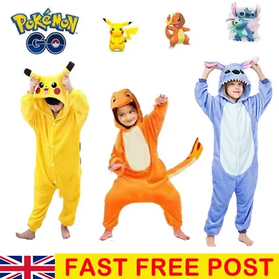 £15.40 • Buy Kids Animal Pyjamas Pokemon Cosplay Costume Pyjama Pikachu Charmander Boys Girl