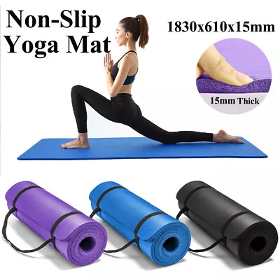 Yoga Mat Pad NBR Nonslip Exercise Fitness Pilate Gym Sports Dance Pad Durable • $19.99