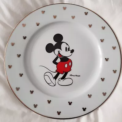 Disney Mickey Mouse Classic Gold Elegant China Dinner Plate 8” Zrike Brands • $9.99