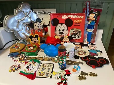 Miscellaneous Disney Mickey Mouse Lot- Book Growth Chart Stickers Plates Etc • $49.99