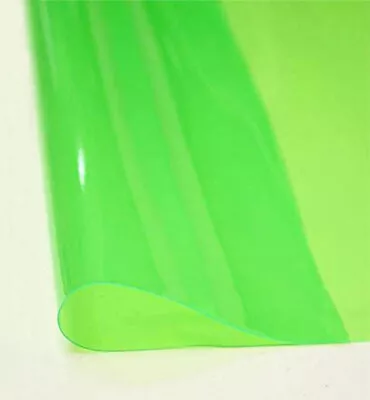 Green Tinted Vinyl 10 Gauge PVC Transparent Plastic Fabric Sold By The Yard 54  • $14.99