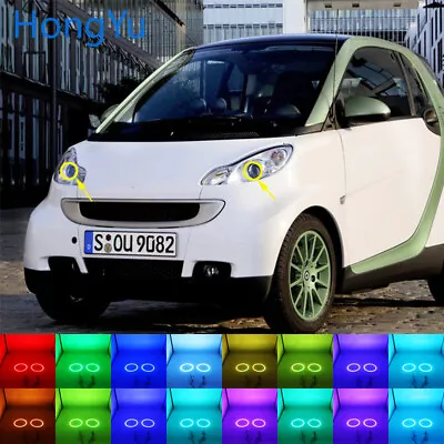 RGB Multi-Color LED Angel Eyes Halo Rings Kit For Smart Fortwo W451 2008-2014 • $30.99