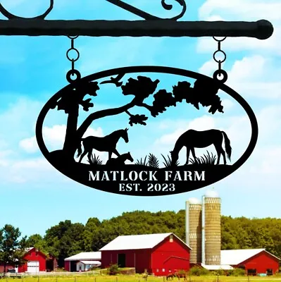 Custom Metal Horse Stall Horse Farm Metal Sign Personalized Barn Sign • $67.19