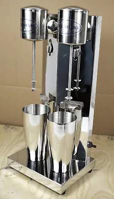 Used22lb Commercial Stainless Steel Milk Shake Machine Double Head Drink Mixer • £81.16