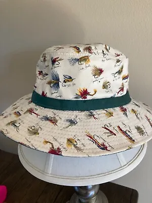 Vintage YA YoungAN Bucket Hat Fishing Lures All Over Print Size Large • $20