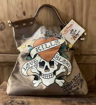 Ed Hardy “Love Kills Slowly” Bronze Handbag  Purse Bag Or Tote • $30