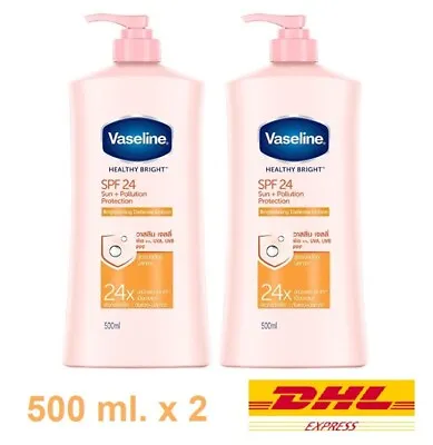 2 X Vaseline Body Lotion Healthy White SPF 24 PA++ Whitening Moisturizer 500 Ml • $53.93