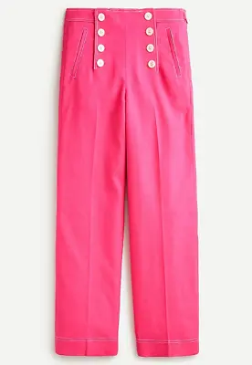 J.Crew Peyton Sailor Pant Stretch Linen Size 4 Soft Fuchsia Pink • $46.75