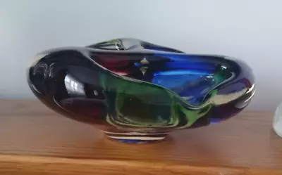 Vintage Art Glass Murano Style Tri Coloured Bowl • £25