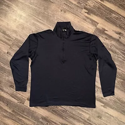 Patagonia Fleece Sweater Mens Large L Black Quarter Zip Logo Outdoor  CAPILENE • $14.88