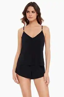 NWT Magicsuit Solid Mila One-Piece Romper Swimsuit Black Size 8DD - 6006036 • $71.24