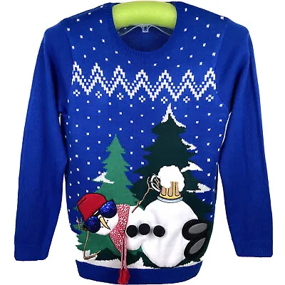 Jolly Sweaters Mens L Drunk Snowman With Beer Holiday Christmas • $24