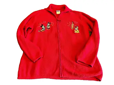 Disney Store School Days Mickey & Minnie Women's Full Zipper Sweater Size L • $8