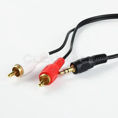 6FT 3.5mm Aux Male Jack To AV 2 RCA Stereo Music Audio Cable For MP3 IPod Phone • £7.76