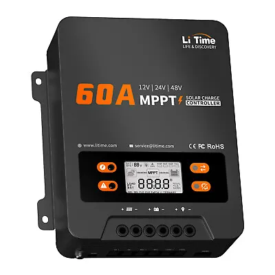 LiTime 60 Amp 12V/24V/48V DC Input MPPT Solar Charge Controller(No Bluetooth) • $151.99