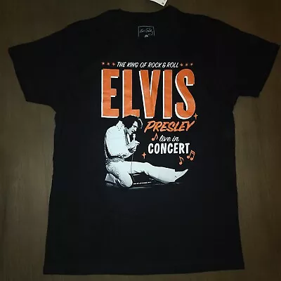 New Elvis Presley Black Concert Graphic Tee T-shirt Size L • $9.95