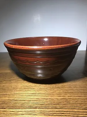 Marcrest Oven Proof StoneWare Brown Mixing Bowl USA Daisy Dot Design 8” • $7.99